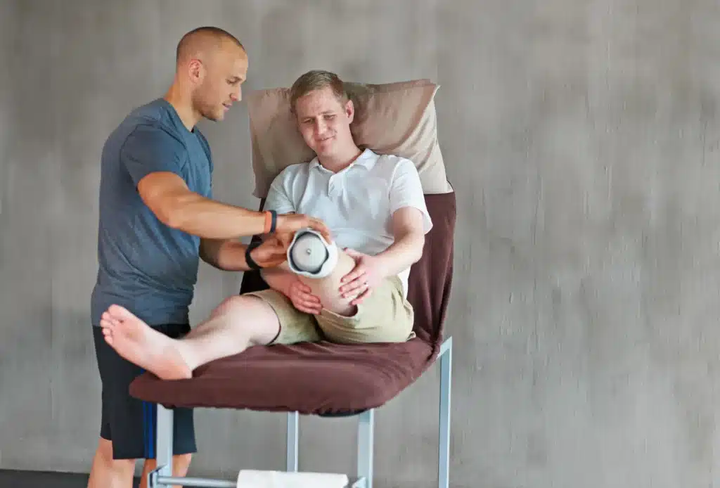 Amputee at Physio appointment