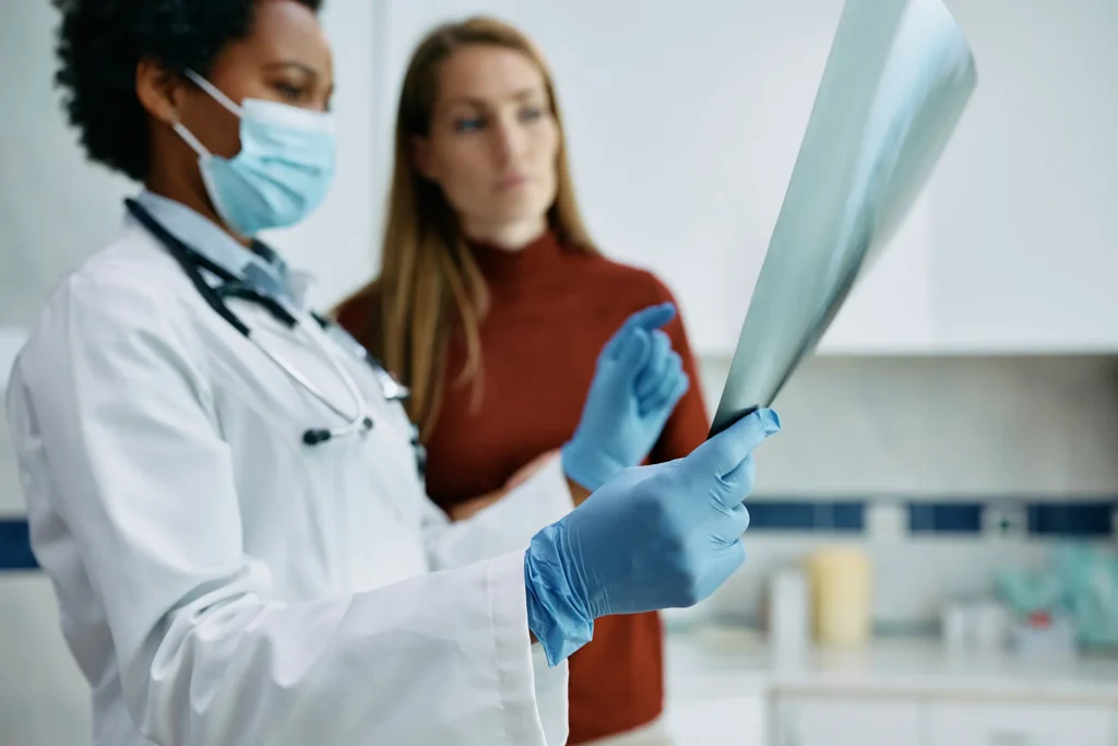 Doctor examining x-ray